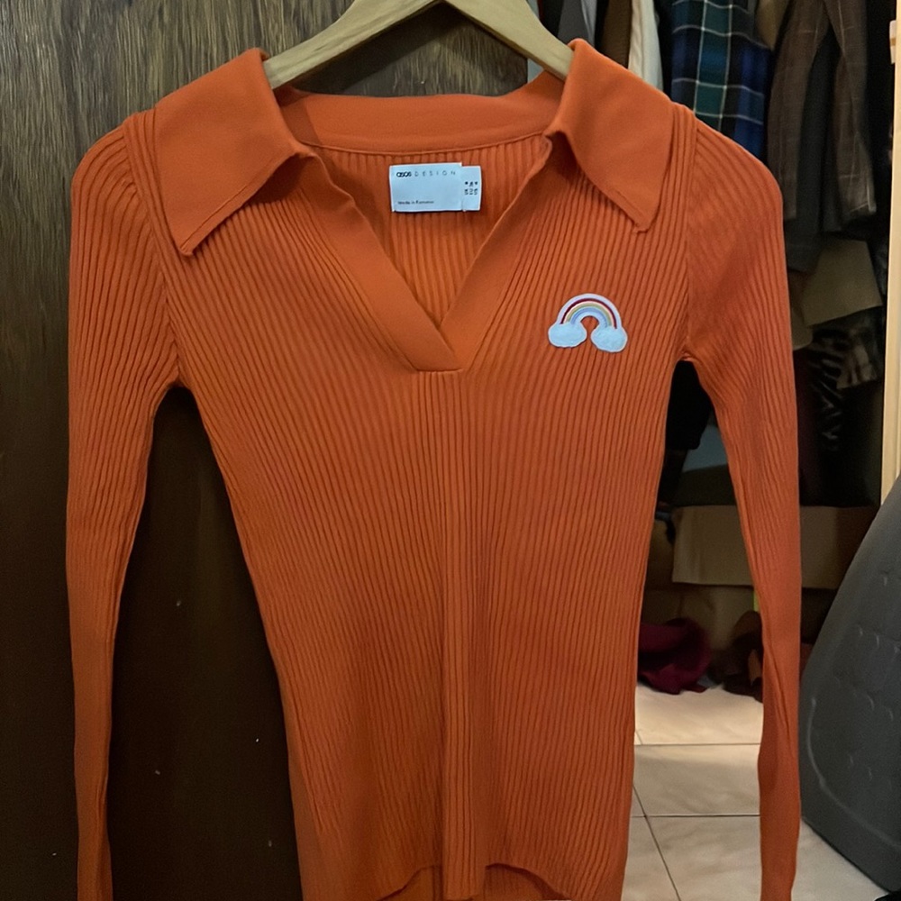 orange long sleeve top